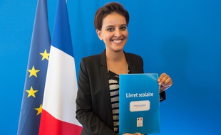 Najat Vallaud-Belkacem, le 30/09/2015 lors de la présentation de sa réforme de l'évaluation.
Credit:WITT/SIPA/1509301348