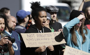 Une manifestation du mouvement Black Lives Matter à Seattle, le 15 avril 2017.