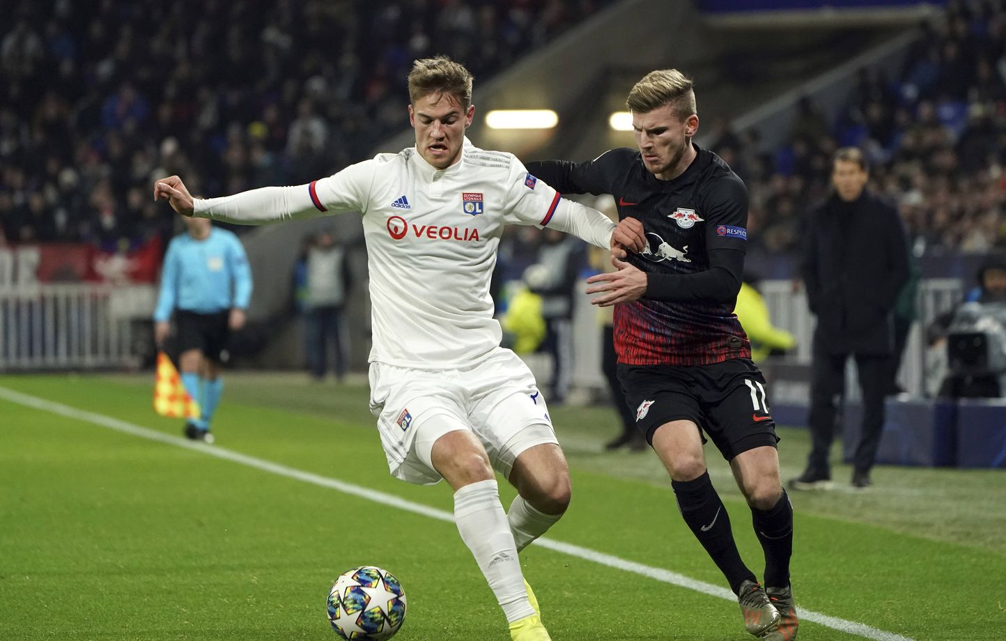 Ici au duel avec Timo Werner lors d'un choc de Ligue des champions contre le RB Leipzig en décembre 2019, Joachim Andersen ne s'est jamais imposé sous le maillot lyonnais.