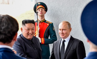 Kim Jong-un reçu par Vladimir Poutine, le 25 avril 2019 à Vladivostok.