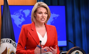 La porte-parole du département d'Etat, Heather Nauert, a été nommée ambassadrice à l'ONU par Donald Trump, le 7 décembre 2018.