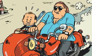 Détail de la couverture de Gérard, cinq ans dans les pattes de Depardieu