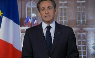 Capture d'écran de la vidéo des voeux de Nicolas Sarkozy pour 2011 (prise le 31 décembre 2010)