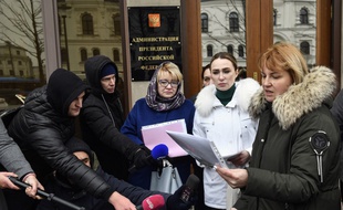 Des mères de prisonniers russes à Moscou, le 19 novembre 2019.