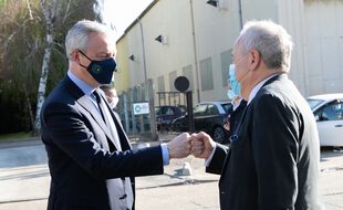 Rencontre de Bruno Berthet President de Rafaut et Bruno Le Maire dans le cadre de France Relance.