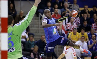 Luc Abalo lors de l'Euro 2014 contre la Croatie le 19 janvier.