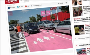 Capture d'écran du site courrierdelouest.fr à propos de places de stationnement à Chauray, 3 août 2015.