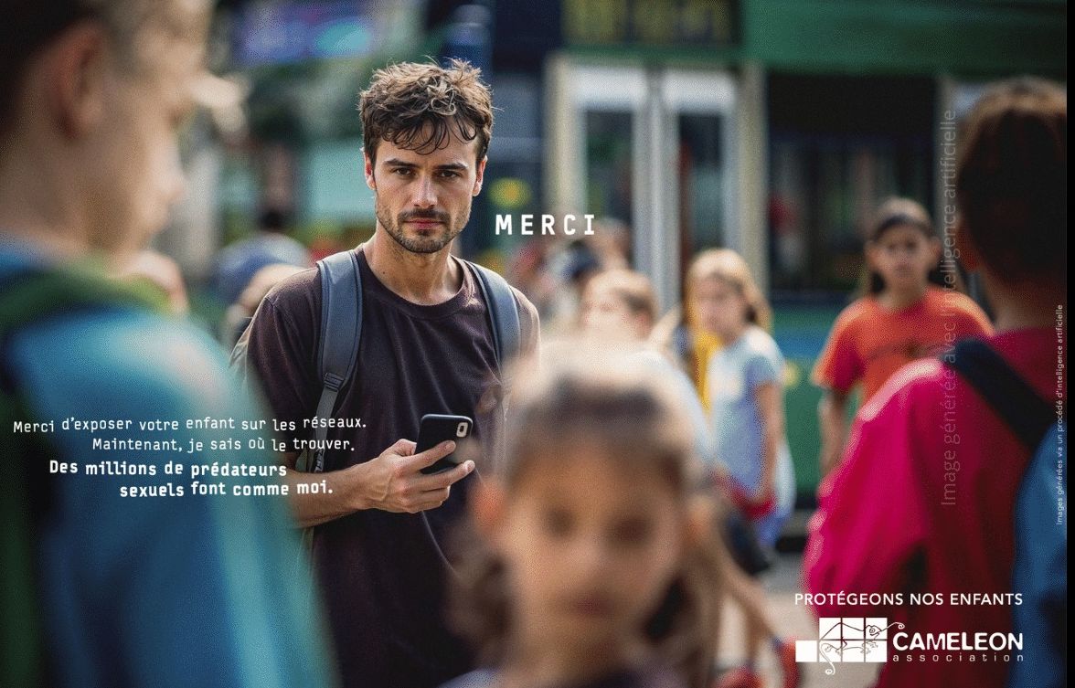 « A-t-on vraiment envie de partager cette photo ? », interroge la campagne de Caméléon sur la image