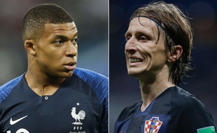Kylian Mbappé face à Luka Modric (photomontage).