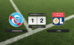 Ligue 1, 15ème journée: L'OL bat le RC Strasbourg 1-2 à l'extérieur
