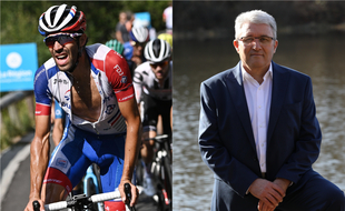 Thibaut Pinot (à gauche) et son père Régis (sans étiquette).
