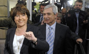 Le premier secrétaire du parti socialiste, Martin Aubry, au soir du 2nd tour des régionales, le 21 mars 2010
