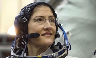 Kristina Koch, le 20 février 2019 avant son départ pour la Station spatiale internationale.