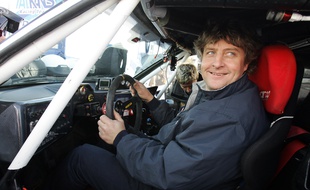 Lisbonne, le 03 janvier 2008. Le navigateur Laurent Bourgnon participe au rallye automobile Paris Dakar.