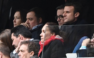 Emmanuel Macron en compagnie de Jacques-Henri Eyraud au Stade Orange Vélodrome