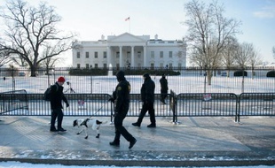 La Maison Blanche sous la neige, le 21 janvier 2016 à Washington