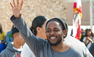 Le rappeur Kendrick Lamar à Compton, Californie, le 13 février 2016