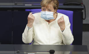 Angela Merkel, le 29 septembre 2020 au Parlement européen.