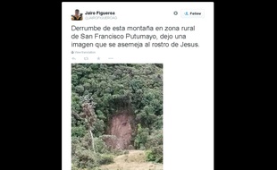 Capture d'écran d'une photo de la colline où est apparu le visage de Jésus, en Colombie.