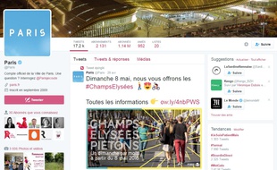 Capture d'écran du compte Twitter de la ville de Paris.