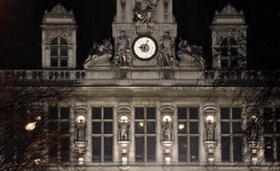 La façade de l'Hôtel de Ville de Paris, le 6 février 2014