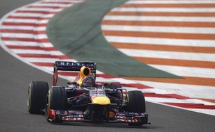 Sebastian Vettel lors des qualifications du Grand Prix d'Inde le 26 octobre 2013.