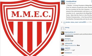 Capture d'écran du compte Instagram de Rivaldo, sur lequel le Brésilien a mis en vente son club de foot.