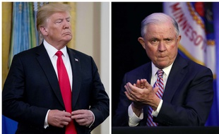 Le président américain Donald Trump et le ministre de la Justice Jeff Sessions-Photomontage