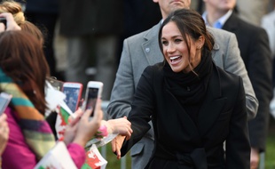 Meghan Markle en visite dans la ville de Cardiff (Royaume-Uni) le 18 janvier 2018.