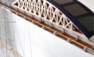 Vue, en maquette, sur la nacelle et la passerelle aérienne.