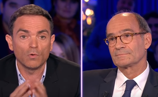 Yann Moix face à Eric Woerth dans «On n'est pas couché», le 8 octobre 2016.
