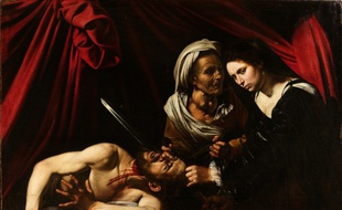 Le tableau "Judith et Holopherne", attribué au Caravage. Il a été nettoyé mais pas restauré.
