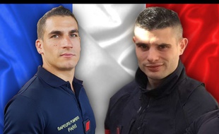 Simon Cartannaz et Nathanaël Josselin, les deux pompiers de Paris qui sont décédés en intervention rue de Trévise, le 12 janvier 2019.