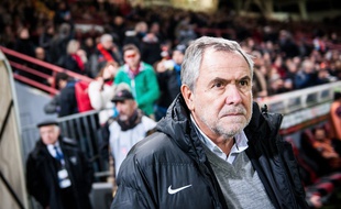 Le président du Stade Toulousain Jean-René Bouscatel, lors d'un match de Top 14 contre Perpignan, le 1er mars 2014 au stade Ernest-Wallon.