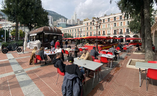 Sur la place d'Armes, à Monaco, le 4 mars 2021.