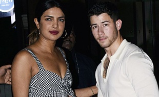 L'actrice indienne? Priyanka Chopra et le chanteur américain, Nick Jonas à Mumbai en Inde.