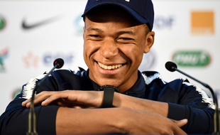 Kylian Mbappé en conférence de presse à Istra, le 13 juin 2018.