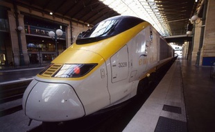 Un train Eurostar, gare du Nord à Paris.