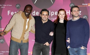Omar Sy, Eric Toledano, Audrey Fleurot et Olivier Nakache dérident l'Alpe d'Huez.