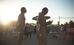 Des naturistes etaient presents à la Fete de l'Humanite, le vendredi 10 Septembre 2016.
