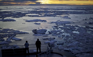 L'océan arctique au large des côtes canadiennes (illustration).