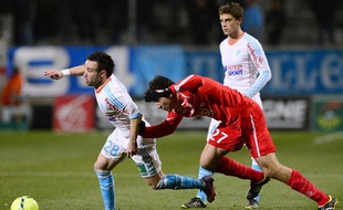 Le Marseillais mathieu valbuena lors de la défaite de l'OM (0-1) contre nancy, le 3 février 2013, au Stade Vélodrome.