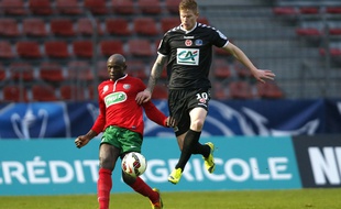 L'attaquant du Stade de Reims Gaëtan Charbonnier contre Saint-Maur, le 3 janvier 2015.