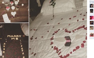 La fausse demande en mariage postée sur Facebook sur le compte d'Aziz.