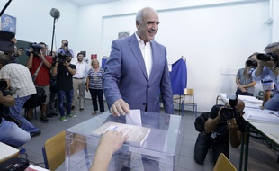 Vangelis Meimarakis, dirigeant de Nouvelle Démocratie, à Athènes, le 20 septembre 2015.