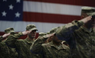 Des soldats américains de retour à Fort Knox après leur départ d'Afghanistan, le 27 février 2014
