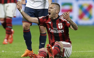 Jérémy Ménez lors du match entre le Milan AC et le Genoa le 29 avril 2015.