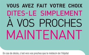 Visuel de la campagne pour le don d'organes de l'Agence de biomédecine, lancée en juin 2013.