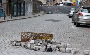 La rue Jean-Jaurès à Rennes, ici en marge de la manifestation contre la loi Travail, le 28 avril à Rennes.