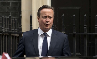 Le Premier Ministre britannique David Cameron devant Downing Street à Londres le 8 juillet 2015.